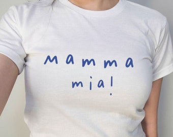 Mamma Mia Baby T-Shirt | Italienischer Stil Baby T-Shirt | Küsten Oma Baby T-Shirt | Küsten-Enkelin | Vintage Baby Tee | Y2K Baby T-Shirt | Italien |