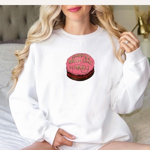 Hapee Birthdae Haree Sweatshirt | Birthday Cake Coquette Sweatshirt | Wizard Universal Womens Pink Sweatshirt | Hapee Birthday Harry |