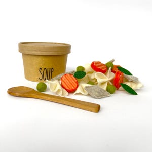 Felt Chicken Noodle Soup Play Food Set: Kids Toy Kitchen
