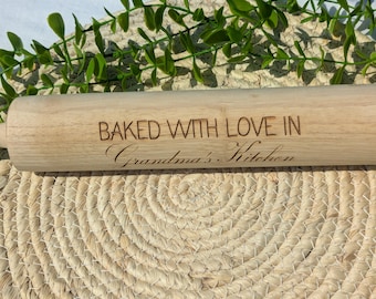 Mattarello inciso personalizzato - Regalo personalizzato per fornai / Regalo unico per la cucina / Legno inciso al laser