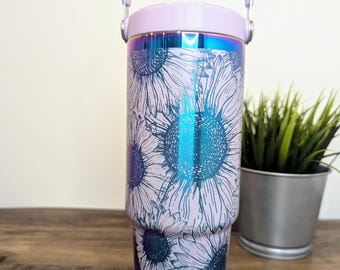 30oz. Regenbogen Gravur Becher | Regenbogen Becher |Wasserflasche mit Gravur | Geschenke für Kinder | Personalisierte Becher | Weihnachtsgeschenke