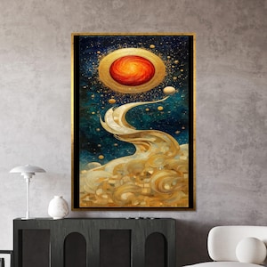 Kosmischer Wirbel, himmlische Kunst, Sternennacht Leinwand, abstraktes Universum, Wandkunst, Leinwanddesign, fertig zum Aufhängen