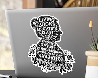 Charlotte Mason Typography Homeschool Water Resistant Kiss-Cut Vinyl Sticker