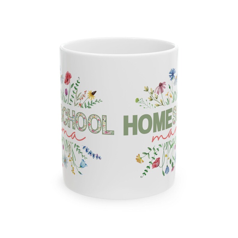 Homeschool Mama Floral Ceramic Mug Homeschooling Mama Coffee Cup Mother's Day Gift image 2