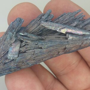 Black Kyanite Aura Specimen | Metaphysical | Opalized | Wire Wrapping | 1C