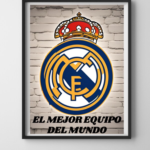 Real Madrid Wall Print, Quote Wall Art, Digital Print Download, Digital Download Wall Print,Retro Wall Decor,Printable Wall Art