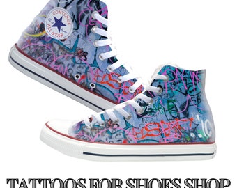Graffiti Custom Converse High Top Shoes