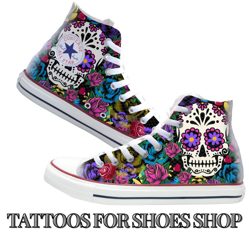 Sugar Skull Flower Women's Sneakers