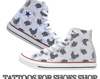 Chicken Lady Chic Custom Converse High Top Shoes