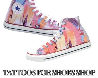 Custom Converse High Top Shoes Abstract Vintage