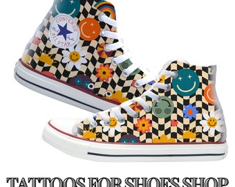 Groovy Funky Pattern Custom Converse High Top Shoes