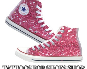 Sparkles Pink Converse High Top Shoes