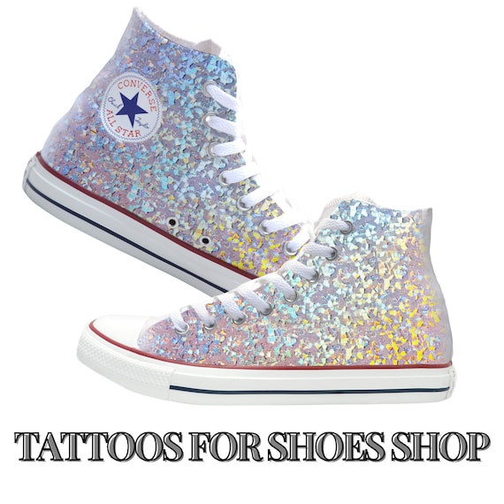 Pastel Shimmer Custom Converse High Top Shoes