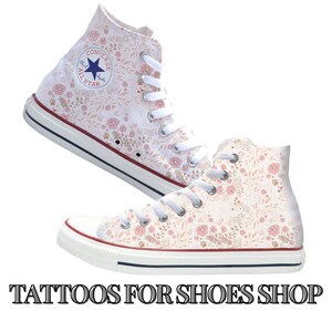 Floral Pink Custom Converse High Top Shoes