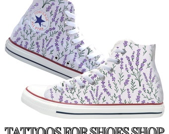 Lavender Custom Converse High Top Shoes