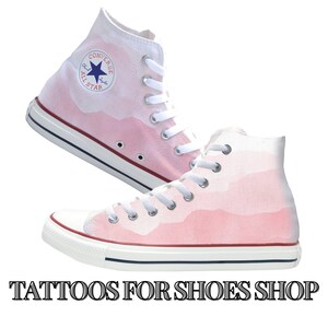 Pink Watercolor Custom Converse High Top Shoes