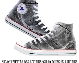 Spooky Web Converse High Top Shoes