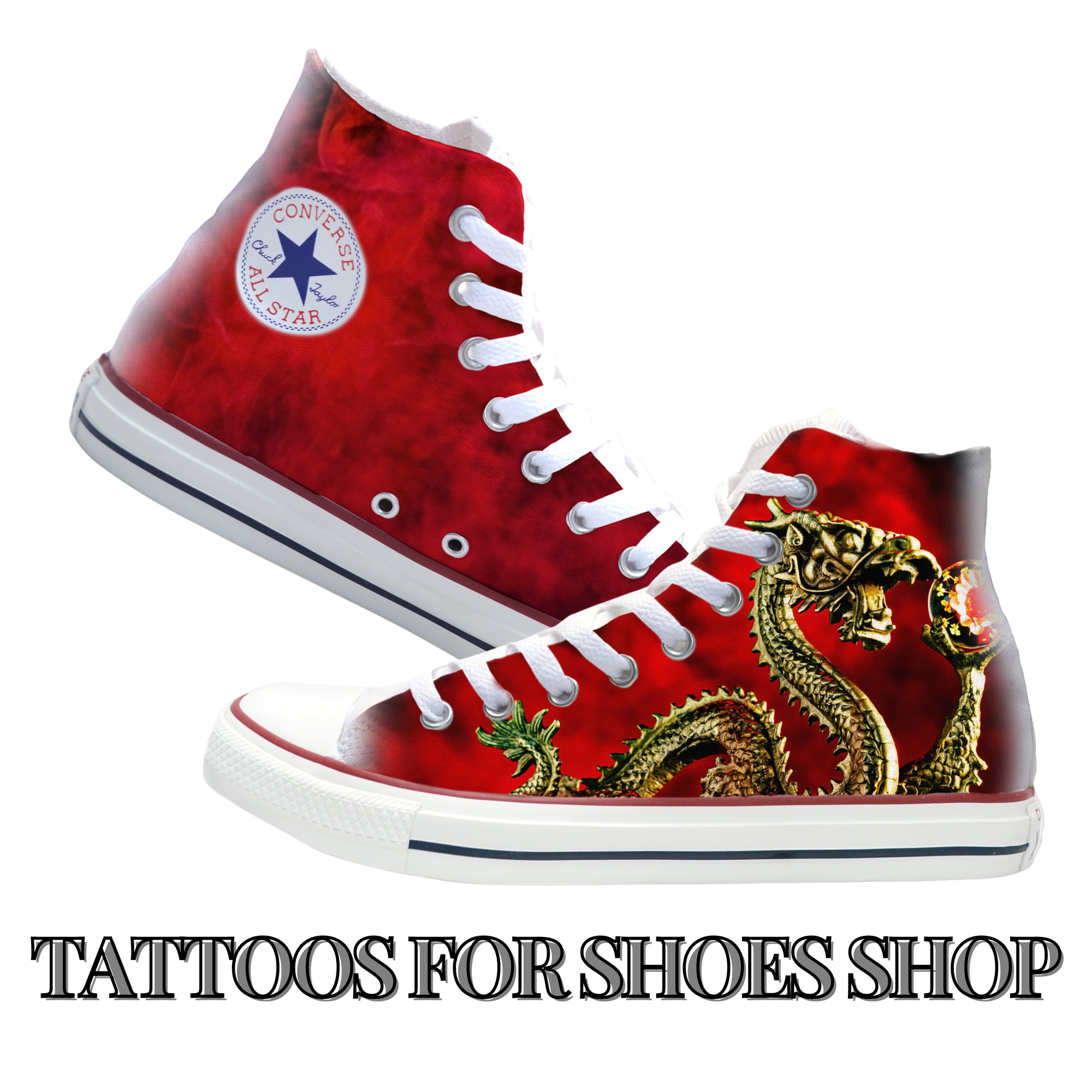 Chinese Dragon Converse High Top Shoes - Etsy
