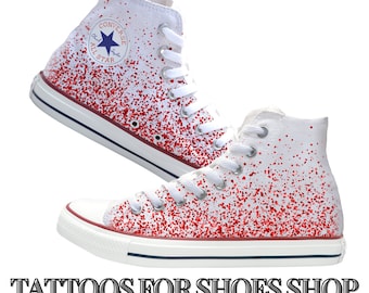 Confetti Red Converse High Top Shoes