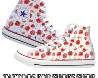 Poppies Custom Converse High Top Shoes
