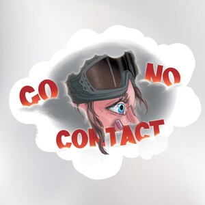 Go No Contact-vinylsticker | Veiligheidshack voor oproergas | Protest Survival-sticker met dubbele betekenis