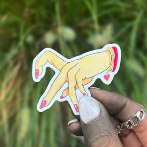 Gen Z Heart Vinyl Sticker: Red Nails, Queer Femme Decal