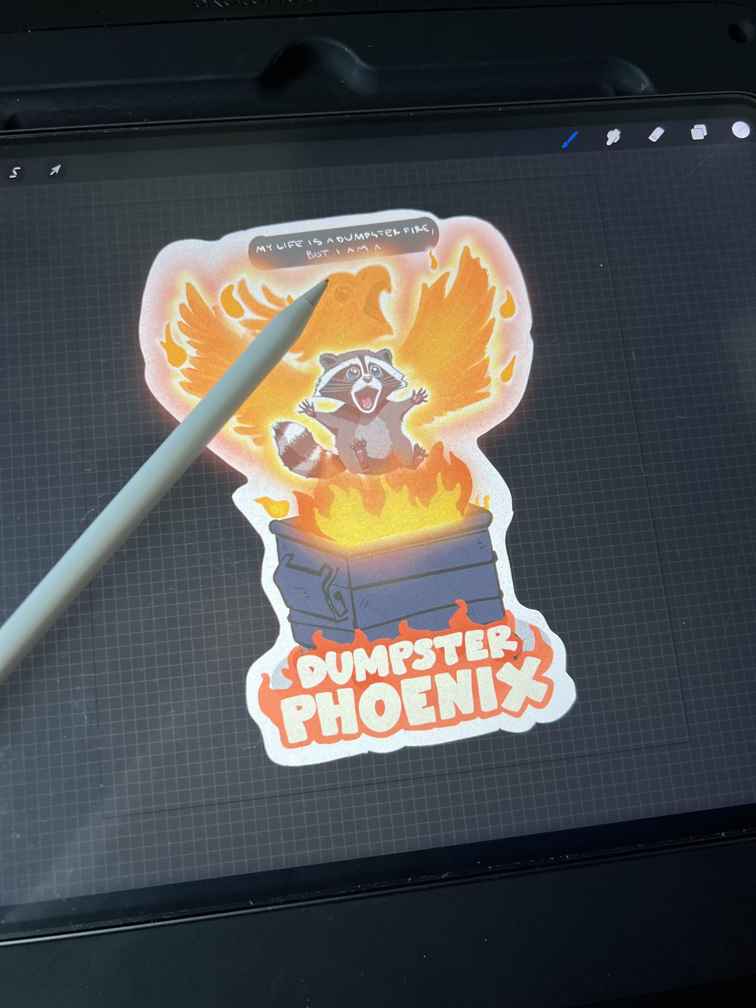 Phoenix R For Racoon Funny Raccoon Sticker: Dumpster Phoenix Vinyl Decal - Etsy