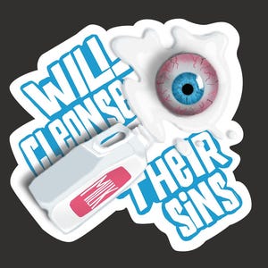 Vinylsticker Melk zal hun zonden reinigen | Veiligheidshack protesteren | Riot Gas-beschermingssticker voor laptop, bidon en notebook