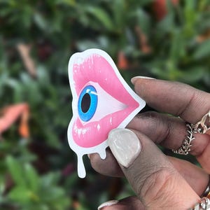 Set di adesivi in vinile Surreal Drippy Lips: adesivi Queer Glam Horror