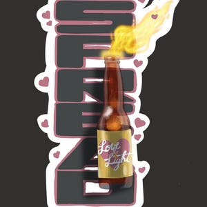 Adesivo in vinile "Diffondi amore e luce" / Cocktail Molotov di protesta / Adesivo di resistenza antifascista per laptop, bottiglia d'acqua, quaderno