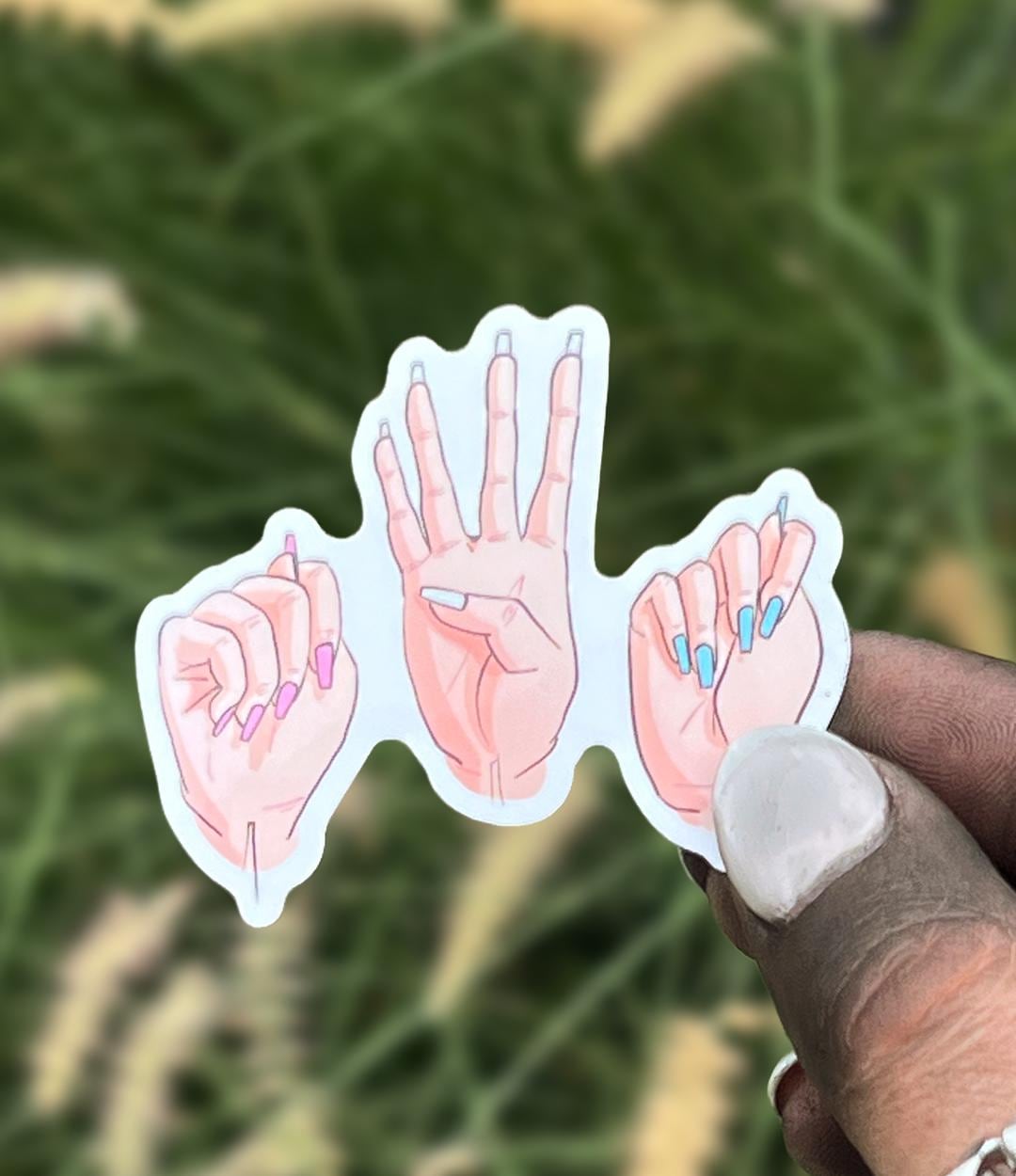 T4T ASL Vinyl Sticker: Trans Pride Hand Sign Decal - Etsy