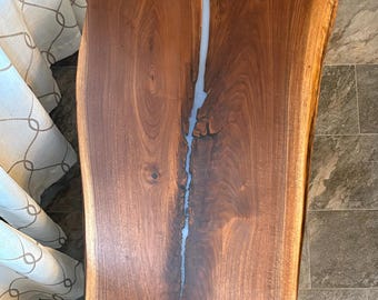 Custom solid one piece black walnut coffee table no joints