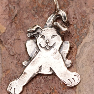 Silly Dog Pendant, Sterling Silver Puppy