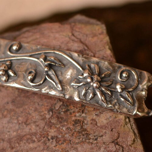 Floral Artisan Sterling Silver Handcrafted Bracelet Link Etsy