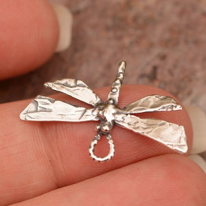 Artisan Sterling Silver Dragonfly Charm // CatD-721 image 2