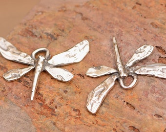 Dragonfly Charms in Sterling Silver // Artisan Dragonflies // CatD-723 (Set of 2)