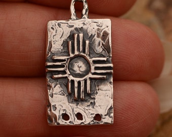 Sterling Silver Zia Cross Pendant or Connector CatD-799, (ONE)