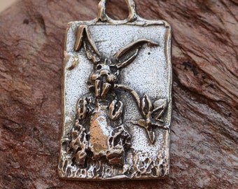 Bunny with Flower Charm in Sterling Silver, CatD-864