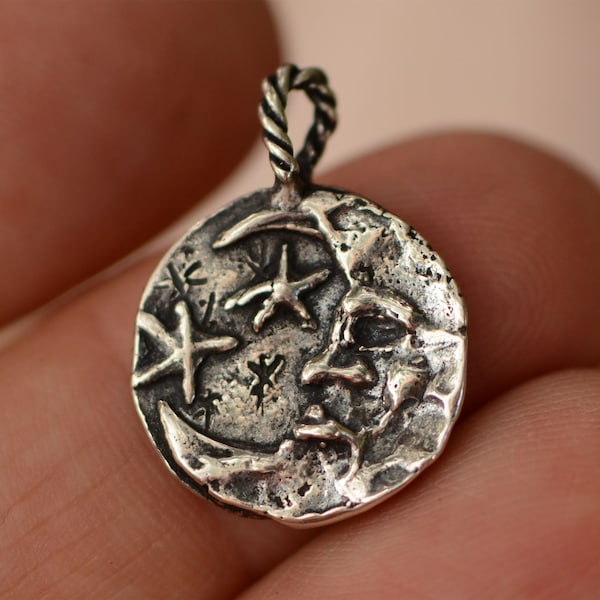 Artisan Moon and Stars in Sterling Silver, SS-889 (ONE)