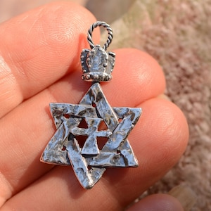 Root of David Crowned Cross in Sterling Silver, CatD-901