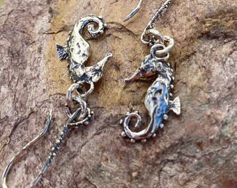 Artisan Seahorse Earrings in Sterling Silver