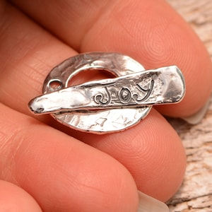 Joy Toggle Clasp, Sterling Silver Artisan Toggle, CL-348-788