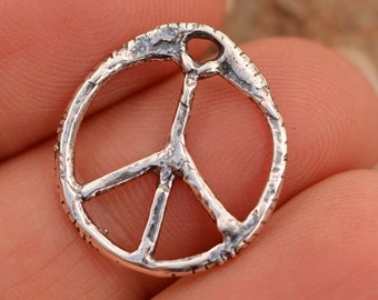 Artisan Peace Charm in Sterling Silver, CatD-1012