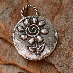 Eternity Flower, Sacred Spiral Symbol, Sterling Silver, CatD-880