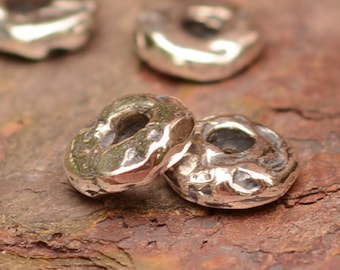 Spacer Rondelles with 2mm Hole, Sterling Silver Spacer Beads, SS-290 (Set of 6)