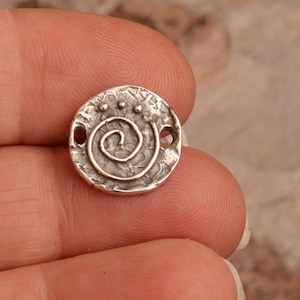 Artisan Spiral Connector Link in Sterling Silver, CatD-591 (ONE)