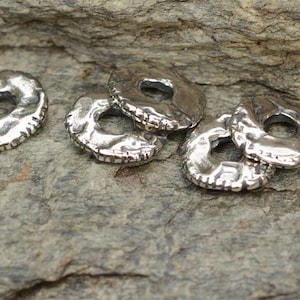 Etched Skinny Spacer Beads in Sterling Silver, CatD-601, (Set of 6)