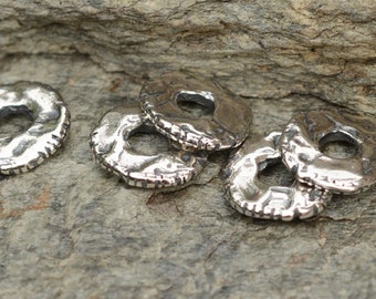 Etched Skinny Spacer Beads in Sterling Silver, CatD-601, (Set of 6)