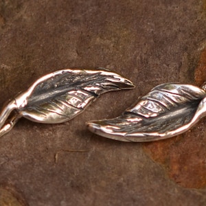 Leaf Charms Sterling Silver, Artisan Small Leaves, CatD-577 (Set of 2)