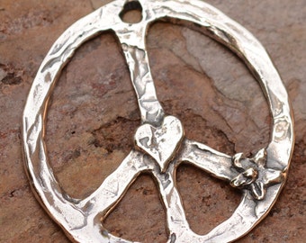 Wild Child Peace Pendant in Sterling Silver,  SS-259